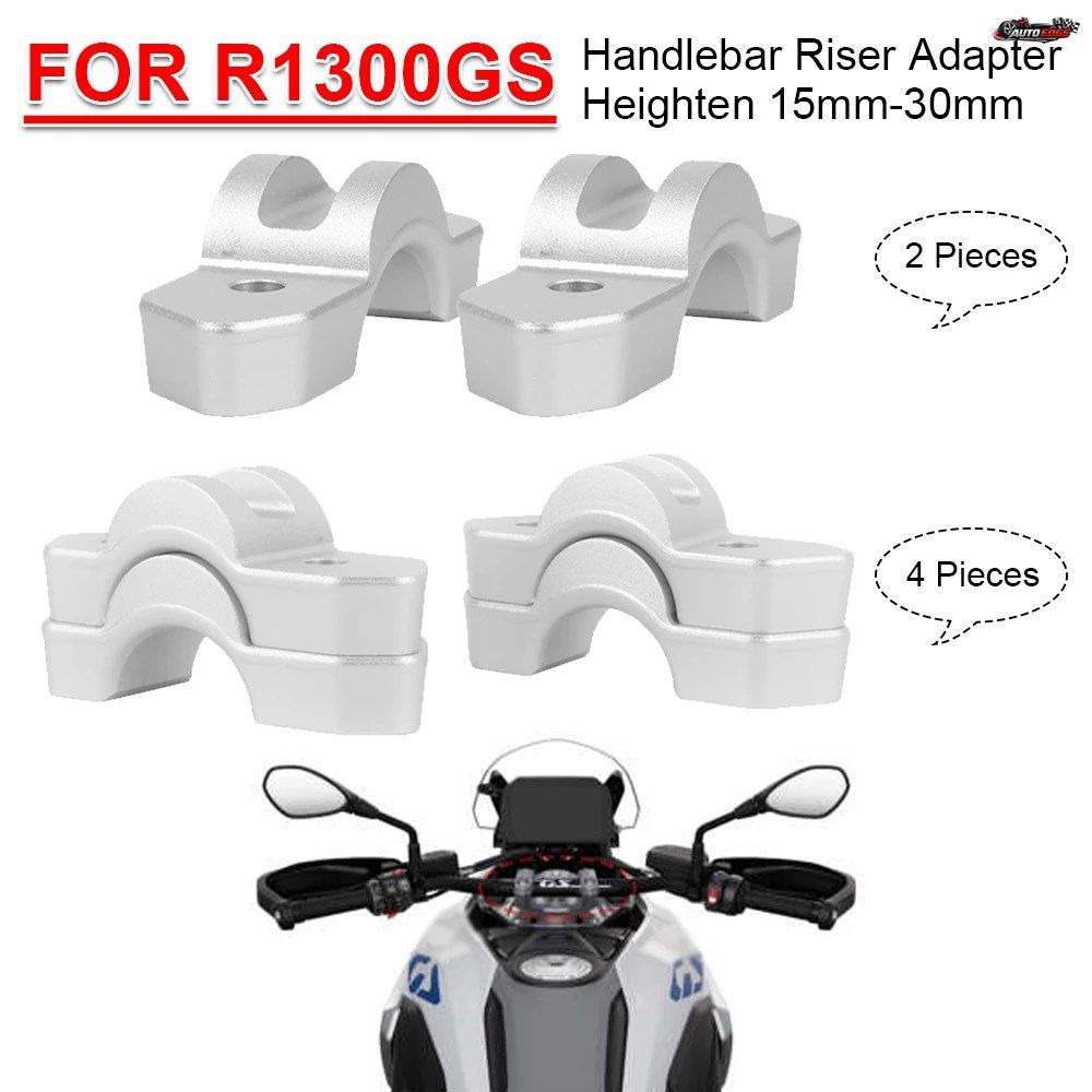 BMW R1300GS 2024用モーターサイクルハンドルバーライザーマウントクランプフロントハンドルバー高さ15mm~30mm延長アダプターアクセサリー