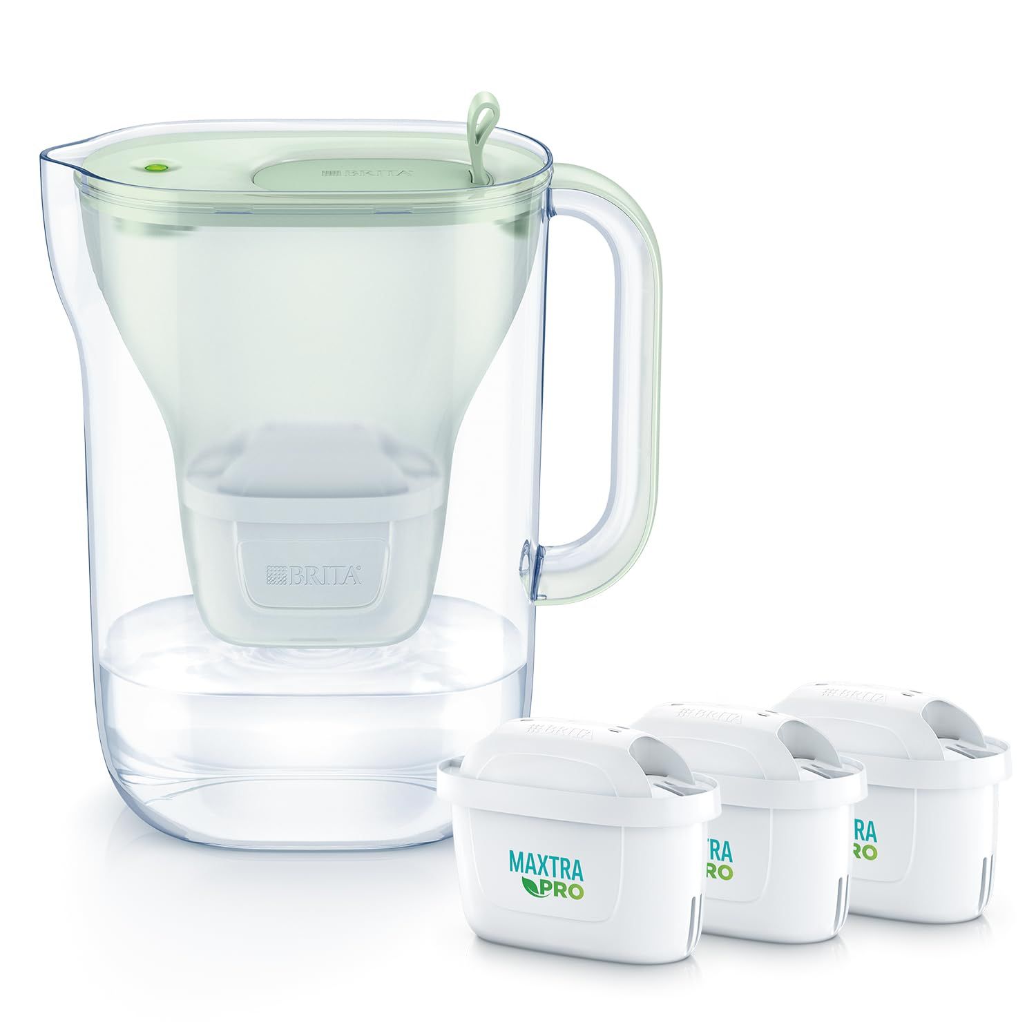 ブリタ 浄水器 ポット型 PFOS/PFOA除去試験済 ろ過水容量:1.26L(全容量:2.4L) 【日本正規品】スタイル エコ パウダーグリーン マクストラプロ ピュアパフォーマンス カートリッジ 3個付