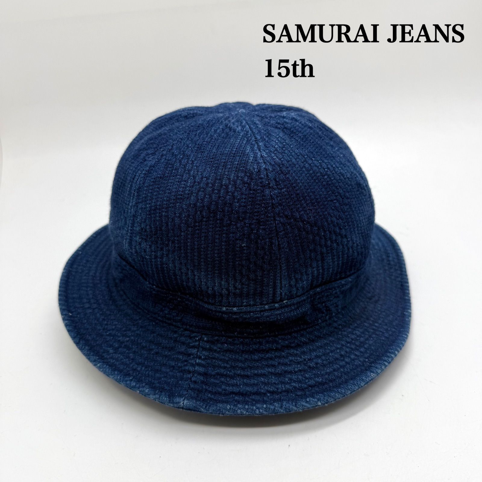 日本製【サムライジーンズ】インディゴ デニム バケットハット 芸者 紺ネイビー SAMURAI JEANS 15th INDIGO SASHIKO denim hat サムライジーンズ 刺子