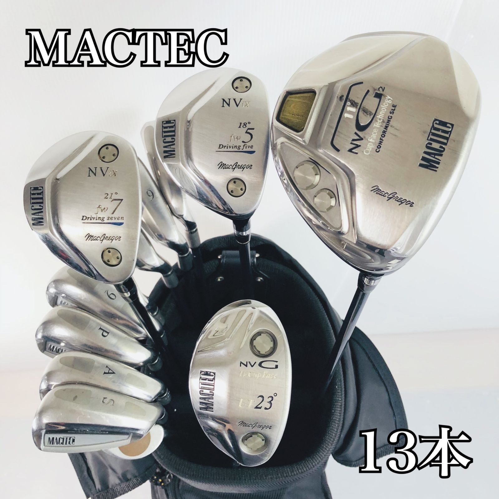 豪華 13本 MacGregor マグレガー MACTEC マックテック メンズ ゴルフ クラブ セット 初心者 入門 バッグ付き フルセット 右利き パター付　TK-13
