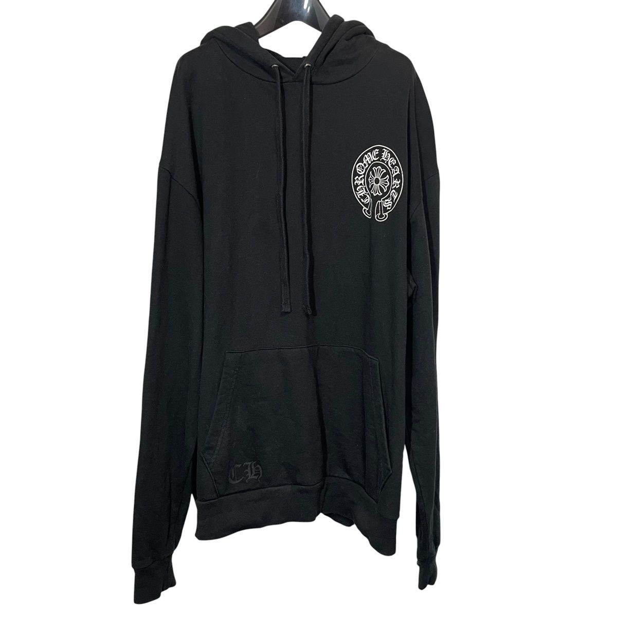 【中古】CHROME HEARTS クロムハーツ バックホースシュープリント パーカー ブラック XLサイズ ブラック パーカー 26014855 RD