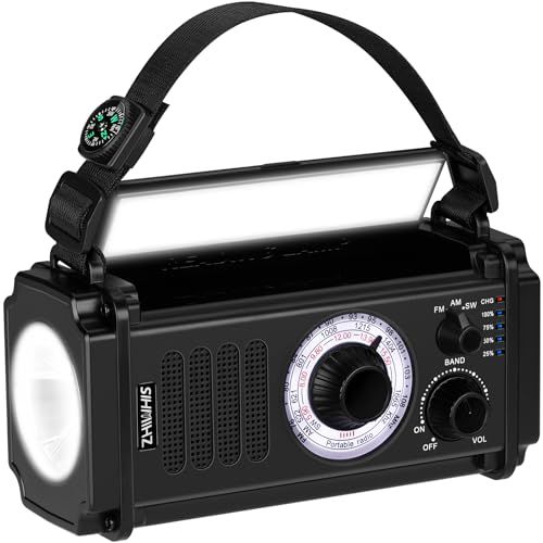 ZHIWHIS 防災ラジオ FM/AM/SW/ワイドFM対応 懐中電灯 手回し充電/ソーラー充電/USB-C充電式/乾電池で使用可能 10000mAh/大型つまみ/SOSアラーム付き 携帯小型 震災 台風 停電緊急対策 防災グッズ 2025新 6b798602
