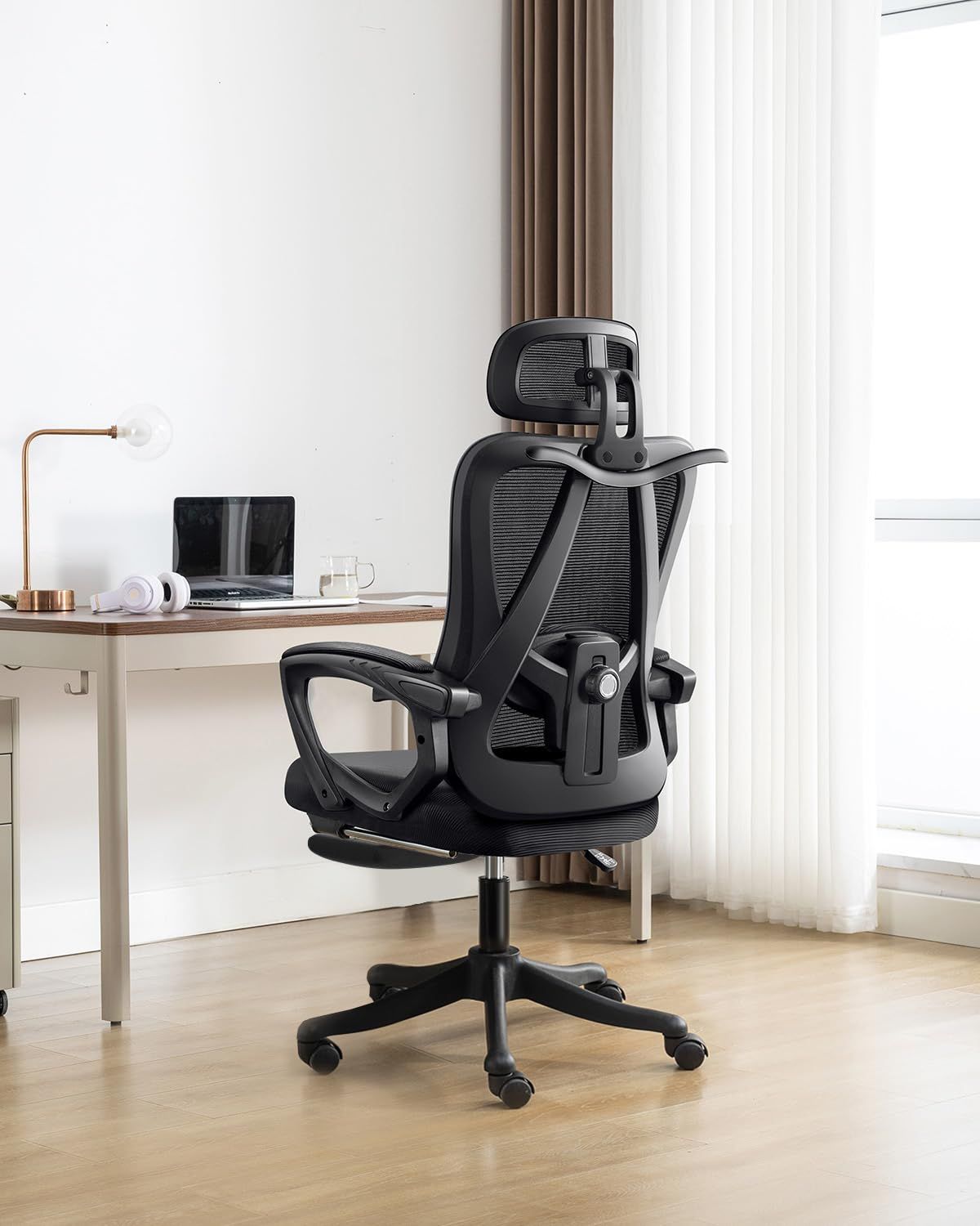 【公式】Comfora オフィスチェア メッシュ ハイバック フットレスト付き 135°リクライニング デスクチェア 調節可能ランバーサポート ヘッドレスト 静音キャスター 耐荷重150kg 在宅ワーク ブラック(沖縄・離島の方発送不可）) 705c5c44