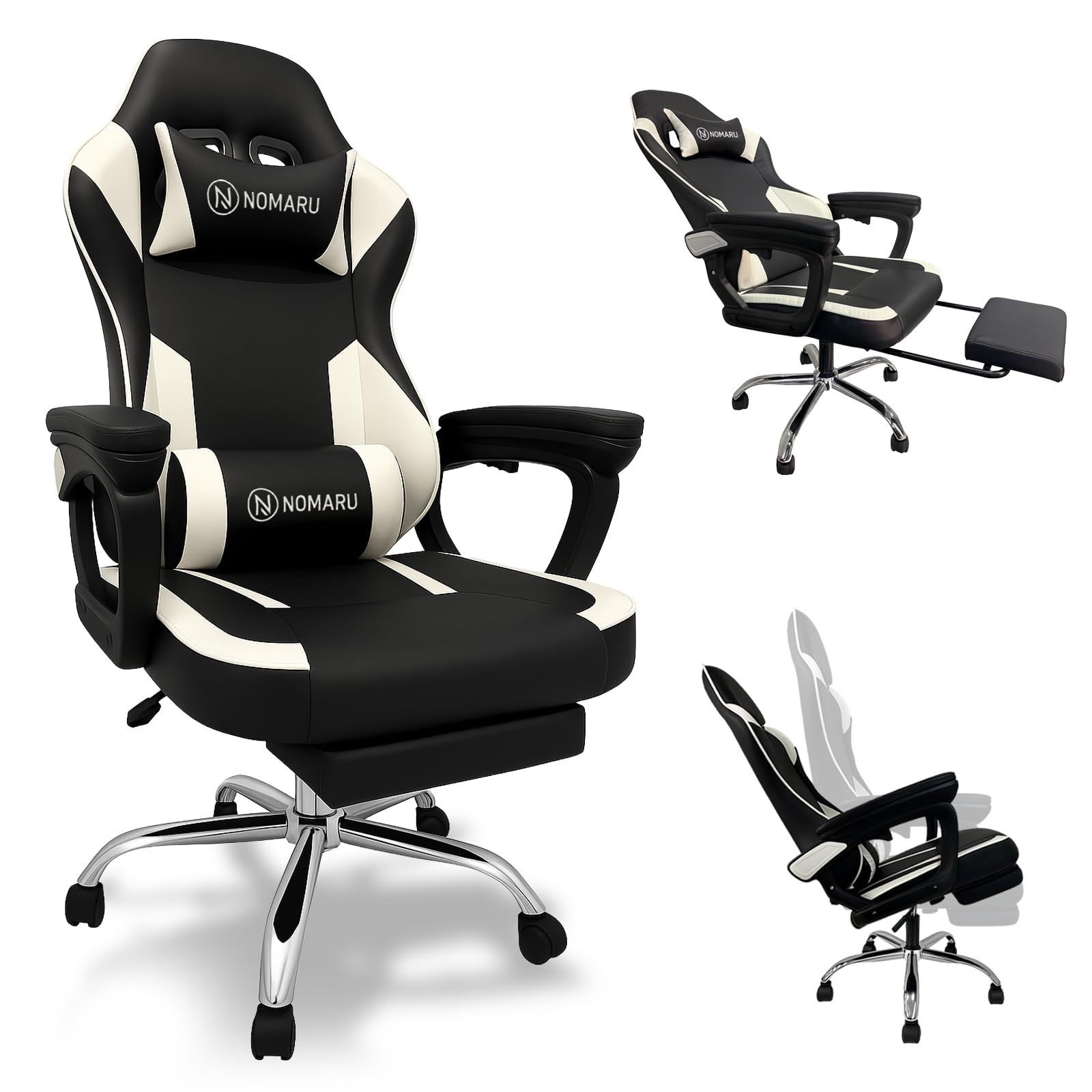 ☆新品☆【体を預けれる楽な一脚】 ゲーミングチェア オフィスチェア デスクチェア ロッキング機能 在宅ワーク テレワーク PCチェア 快適 ハイバック 135度リクライニング オットマン付き アルミ脚キャスター 高耐久PUレザー 腰痛対策 3 e4ed4b53