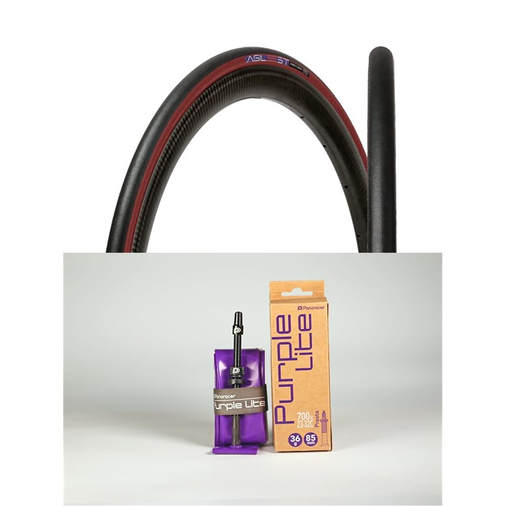 新品 [セット] パナレーサー(Panaracer) アジリスト 700×25C 黒/赤 + パープルライト