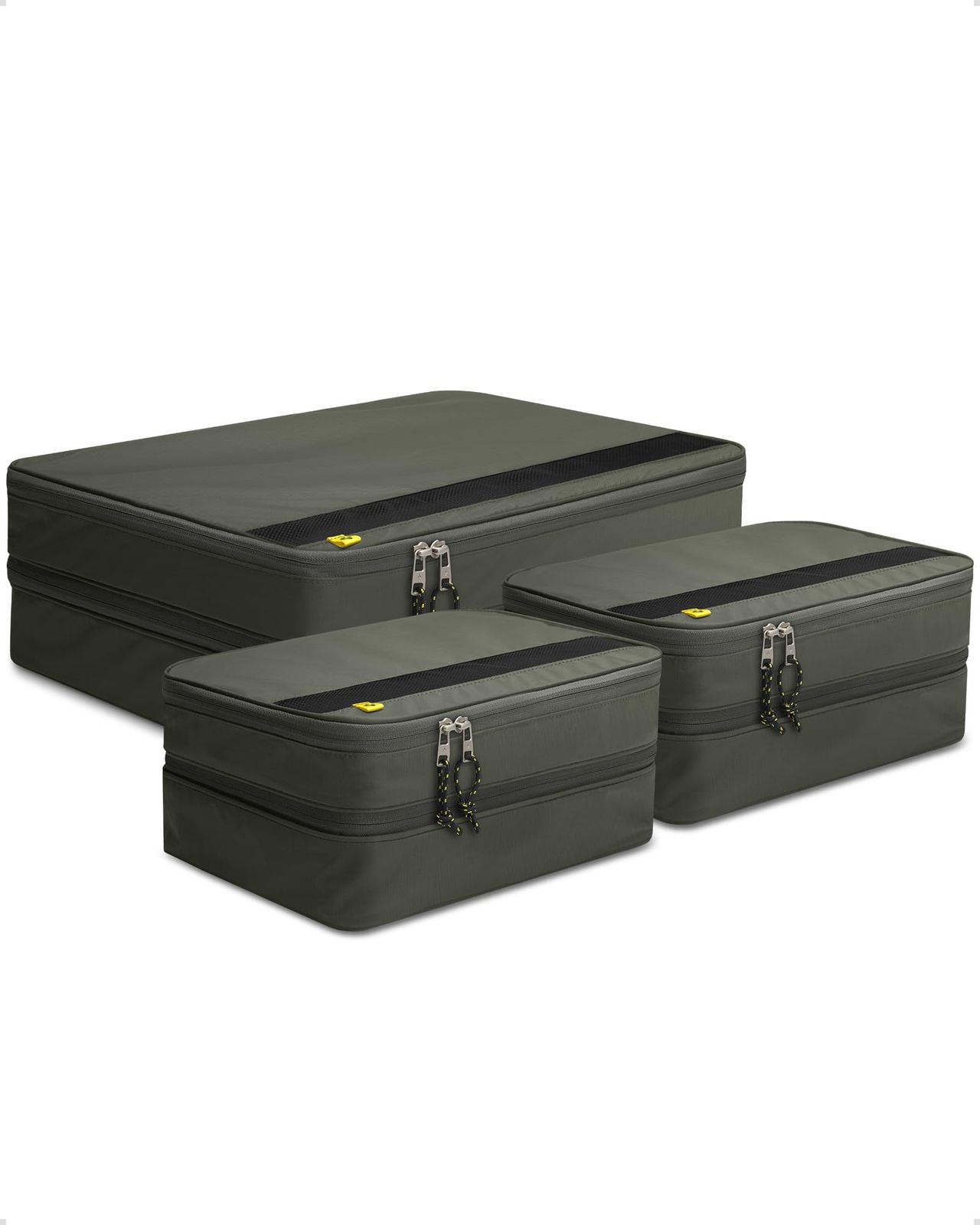 新品 Spigen トラベルポーチ 旅行用圧縮袋【Sサイズ 2点＋XLサイズ 1点】28インチ スーツケースに最適 パッキングポーチ スペース節約 大容量収納可能 トラベル・パッキング・キューブ KD600 AFA08479 (ハンター・グリーン)