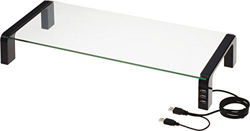 キングジム 机上台 デスクボード USBハブ付 ガラス天板 黒 THDBU-20Kas 29bbf744