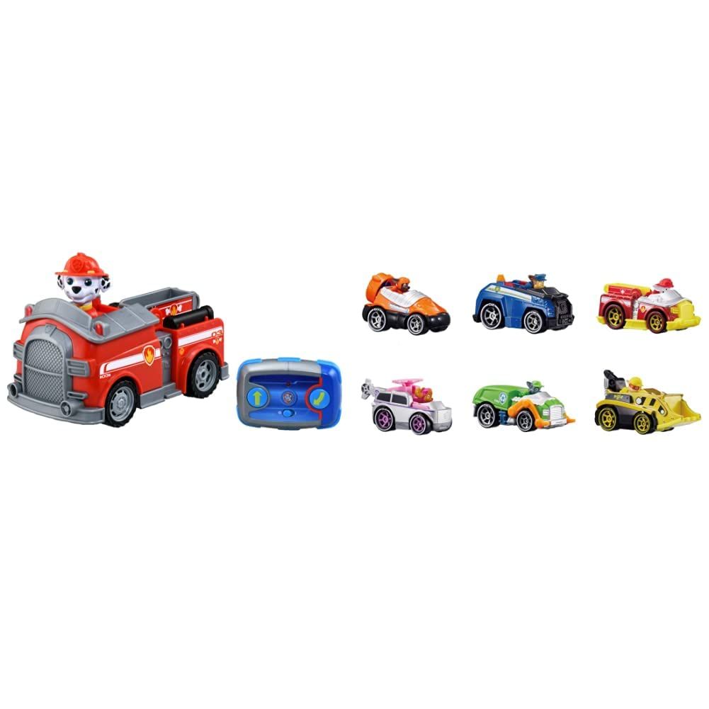新品 【おもちゃ 男の子 セット 3歳以上】 パウ・パトロール パウっとそうじゅう! RCビークル マーシャル ファイヤートラック + パウ・パトロール ダイキャストビークル ギフトパック