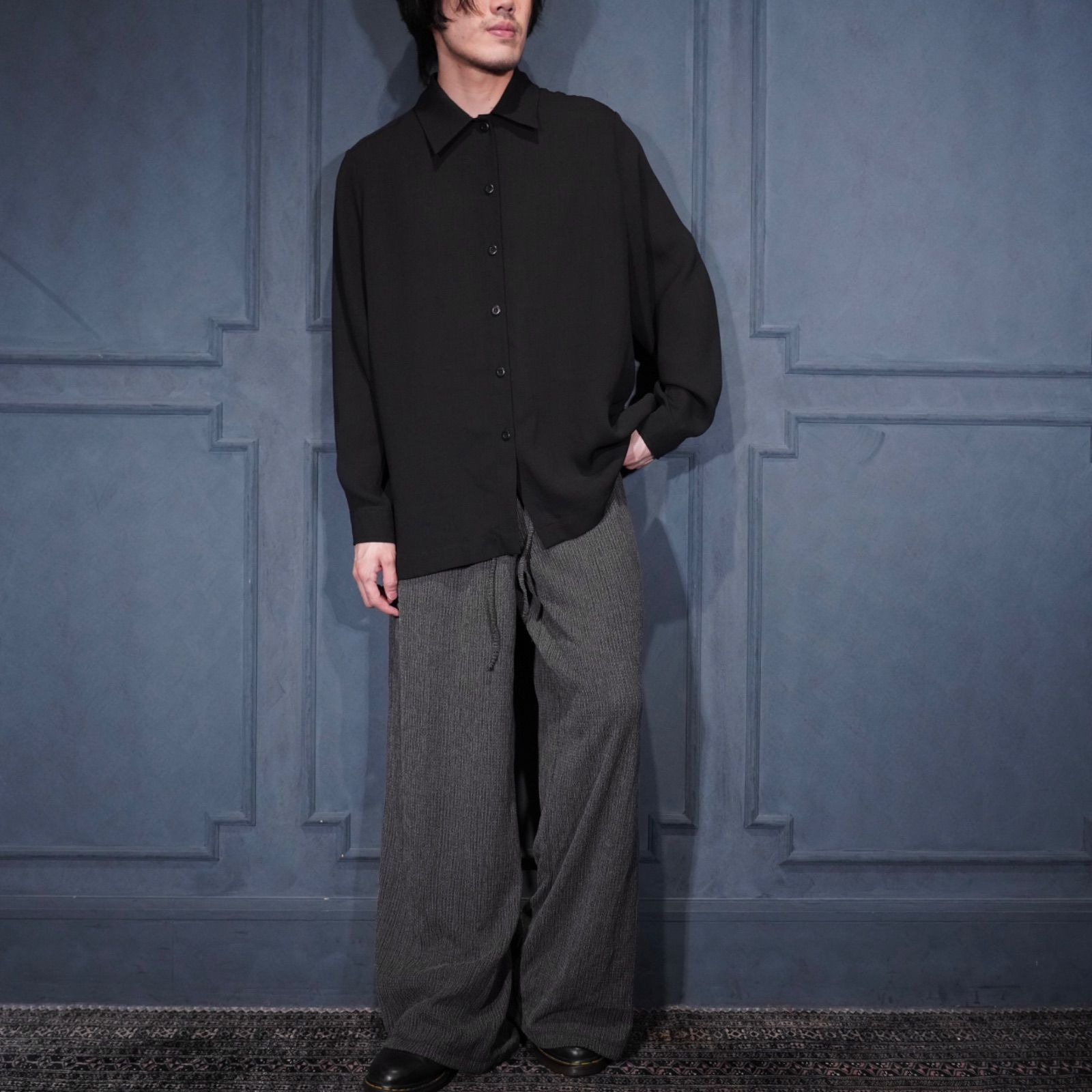 EU VINTAGE PUNTO ROMA PILE TWEED DESIGN WIDE EASY PANTS MADE IN GREECE/ヨーロッパ古着パイルツイードデザインワイドイージーパンツ