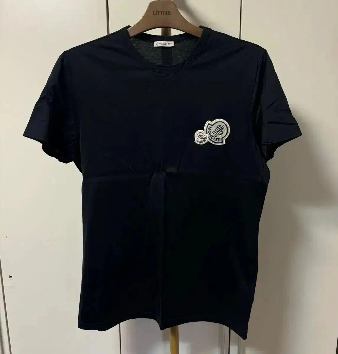 MONCLER モンクレール ダブルロゴ 半袖 ブラック (Lサイズ)