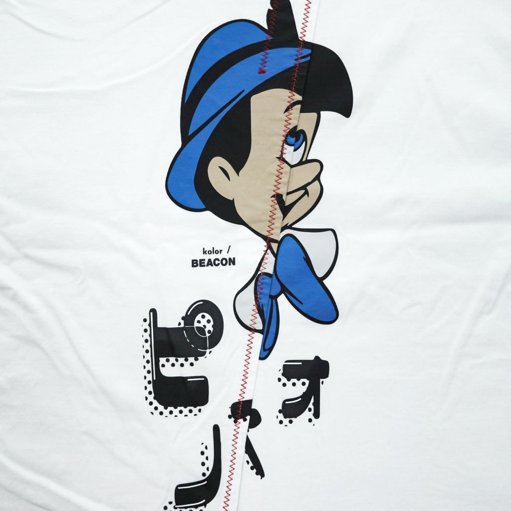 kolor BEACON 日本製 Disney ピノキオ 再構築グラフィック Tシャツ