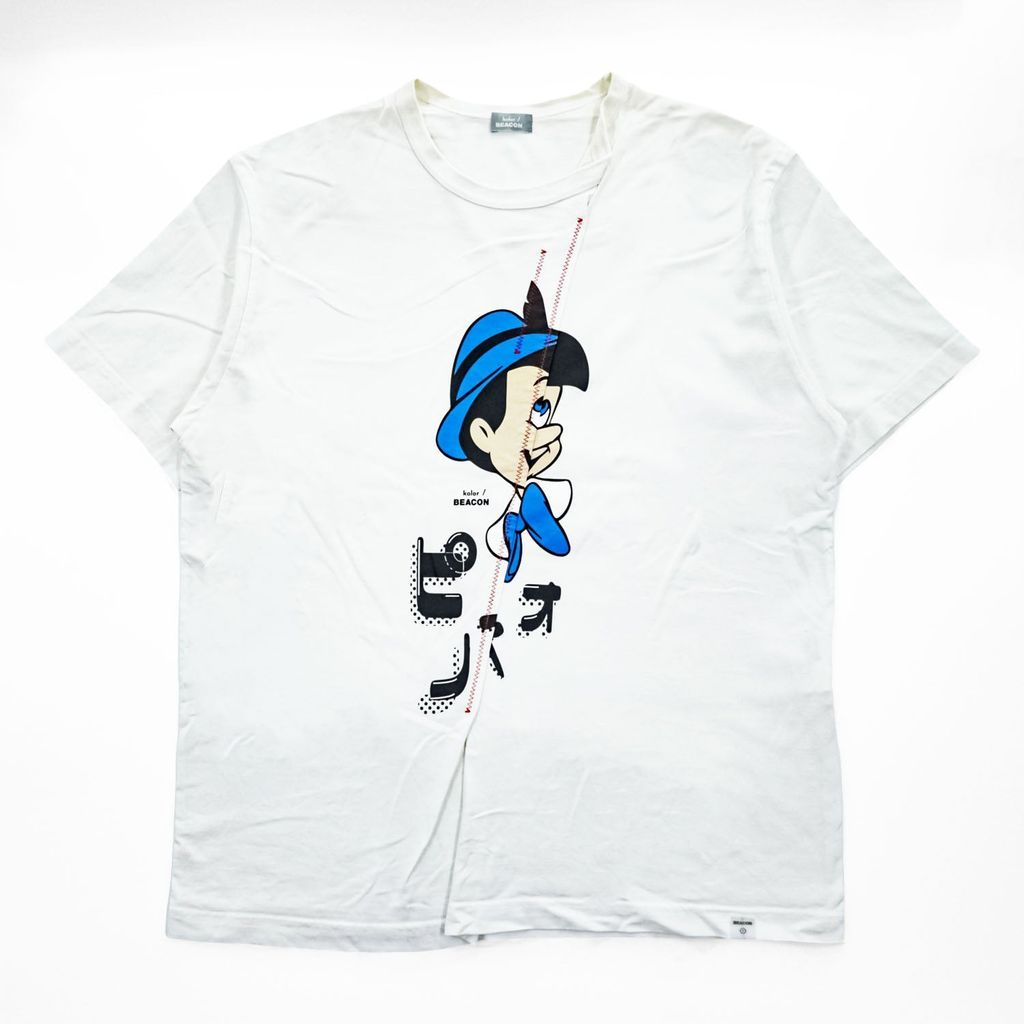 kolor BEACON 日本製 Disney ピノキオ 再構築グラフィック Tシャツ