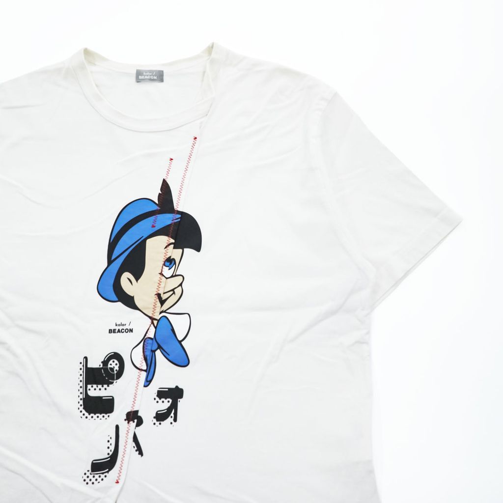 kolor BEACON 日本製 Disney ピノキオ 再構築グラフィック Tシャツ