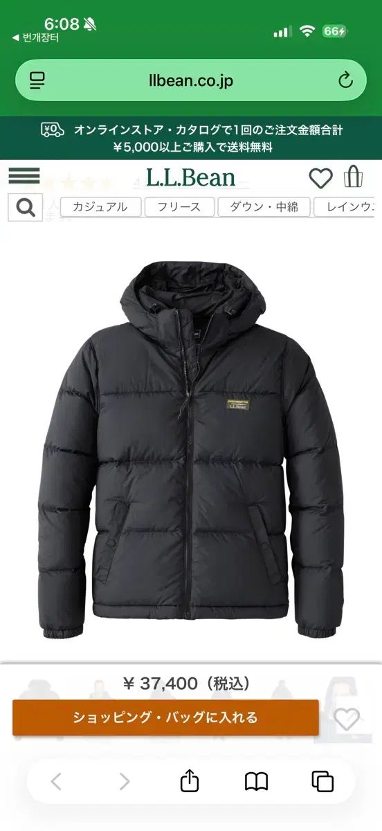 (M) L.L.Bean マウンテンClassic ダウン ブラック Mサイズ