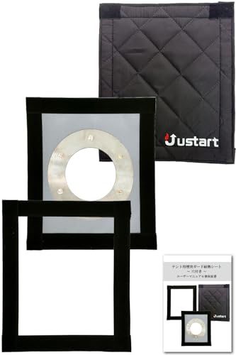 Justart 煙突ガード 耐熱シート 穴無し自作用 or 穴付き (8.5cm) マジックテープ カバー付き 3点セット 日本語マニュアル保証書付/耐火ガラス繊維 -80?300度 / DIY ストーブガード テントサウナ★m 9cfbb850