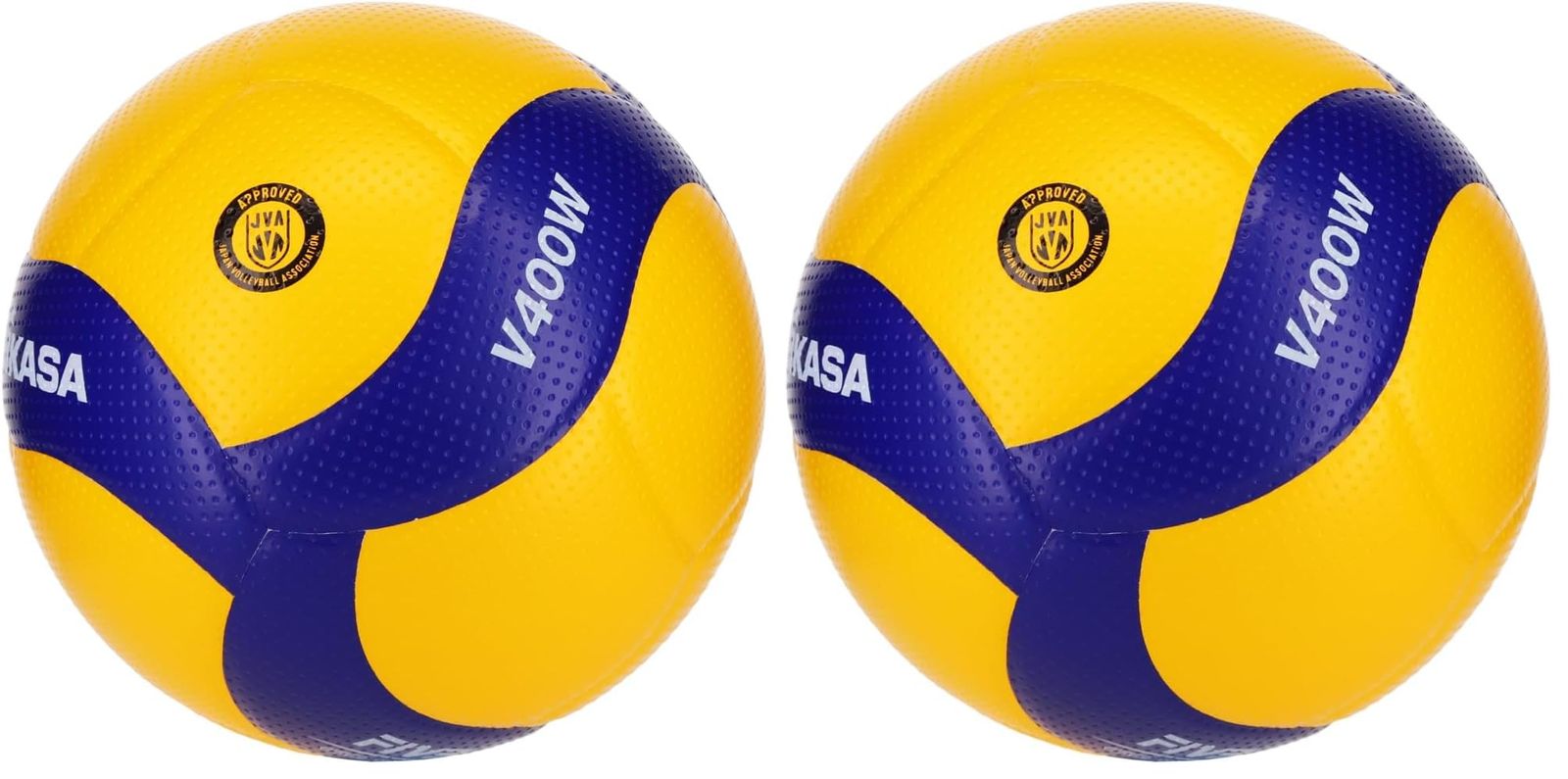 新品 ミカサ(MIKASA) バレーボール 4号 日本バレーボール協会検定球 中学生・婦人用 イエロー/ブルー V400W 推奨内圧0.3(kgf/?) (× 2)