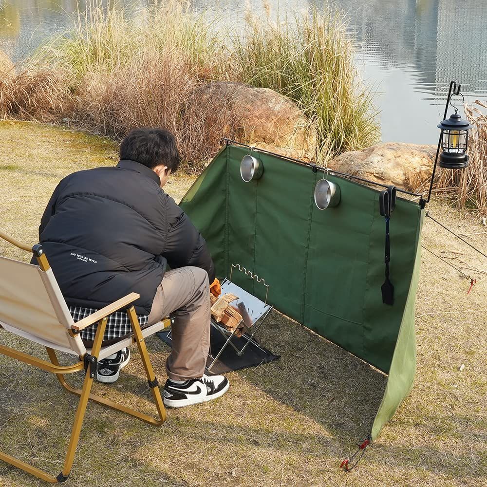 新品 PSKOOK 焚き火陣幕 風避け キャンプ ウィンドスクリーン 大型
