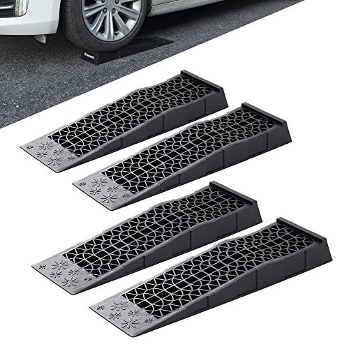 Donext カースロープ リフト タイヤスロープ 耐荷重3t スロープジャッキ タイヤ止め ジャッキアシスト 整備用スロープ 低床スロープ 4個セット★m 2bb9c0ff