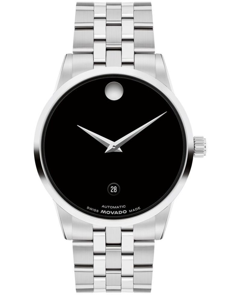 モバド メンズ アクセサリー 腕時計 Tシャツ Movado Mens Museum Classic Swiss Automatic StainlessSteel Watch 40mm SilverTone シルバー