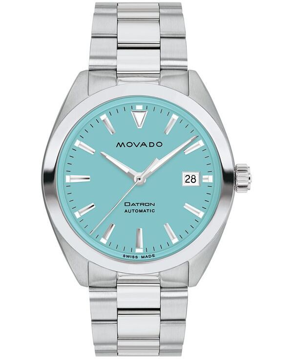 モバド メンズ アクセサリー 腕時計 Tシャツ Movado Mens Datron Swiss Auto Silver Tone Stainless Steel Watch 40mm SilverTone シルバー