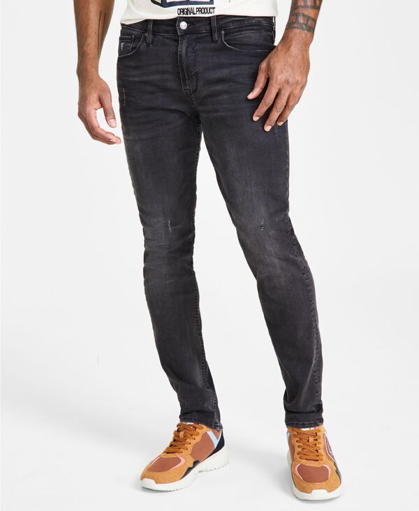 ゲス メンズ ボトムス デニムパンツ テーパードフィット ジーンズ GUESS Men s Distressed Slim Tapered Fit Jeans Idaho
