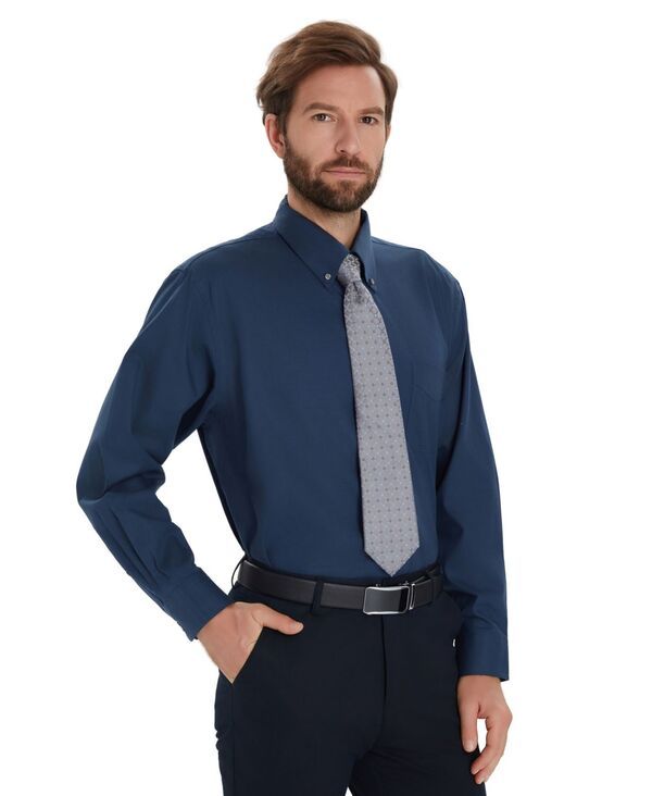 クラブルーム メンズ トップス シャツ Club Roomens Pinpoint Button Front Solidresshirt Navy ネイビー