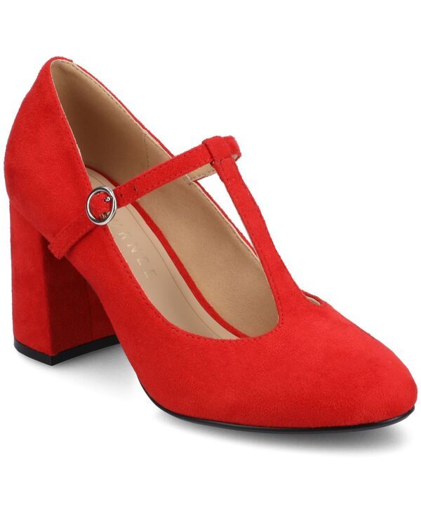 ジュルネ コレクション レディース シューズ パンプス Journee Collection Womens Talani Tstrap Almond Toe Dress Pumps Red レッド