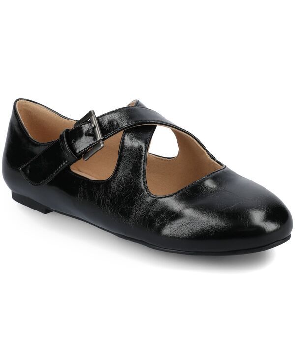 ジュルネ コレクション レディース シューズ パンプス Journee Collection Womens Ivanna Almond Toe Mary Jane Flats Black ブラック