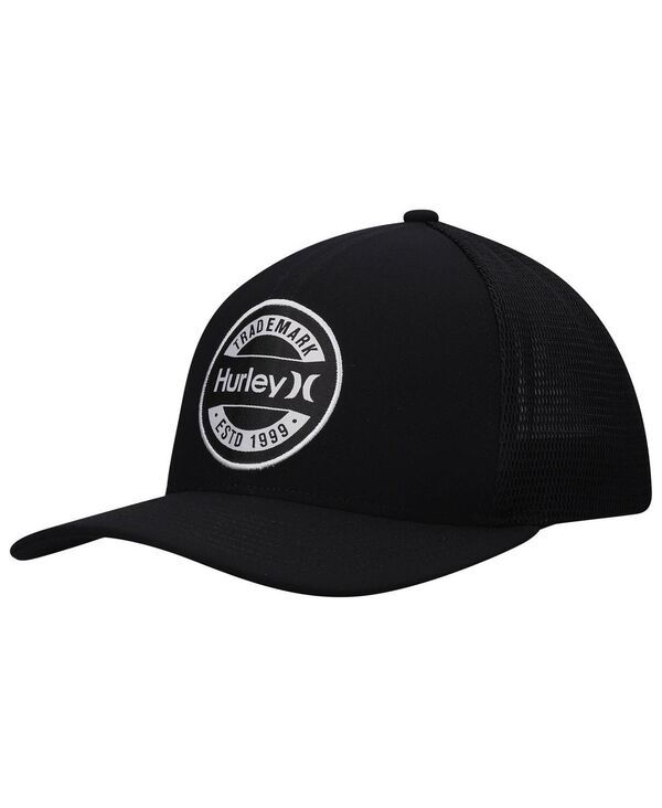 ハーレー メンズ アクセサリー 帽子 Hurley Mens Black Charter Trucker Snapback Hat Black ブラック