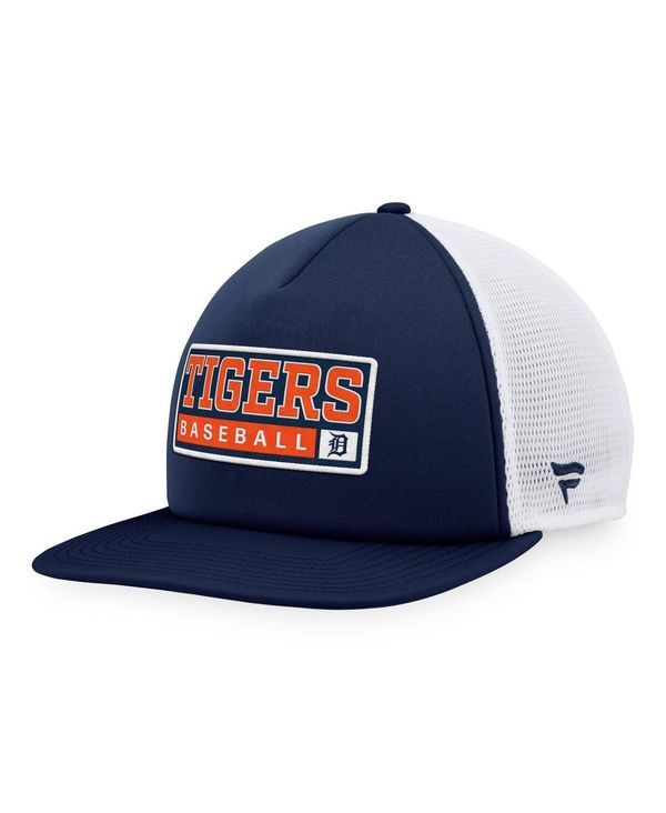 マジェスティック メンズ アクセサリー 帽子 Majestic Mens Navy White Detroit Tigers Foam Trucker Snapback Hat Navy White ホワイト