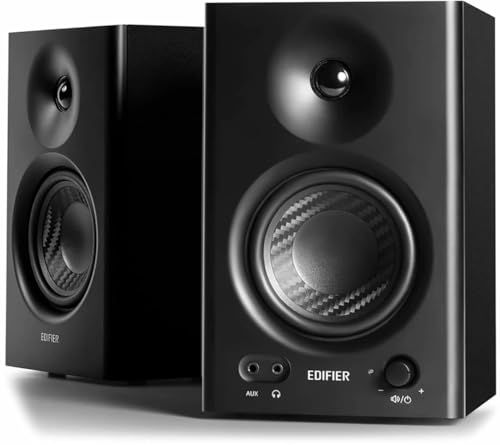 Edifier 【エディファイア】 MR4 42W モニタースピーカー アンプ 内蔵 ｜ 4 インチ中低音ユニット 音質高 ｜ 2.0ch PC アクティブニアフィールドスピーカー dtm 作曲 スタジオモニター用 有線外付け ｜ TRSバラ c4f2aa12