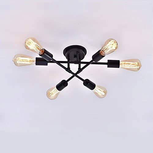【新品】ペンダントライト 北欧風6灯 アンティークレトロ 天井照明 シーリングライト 吊り下げ電球 おしゃれ ダイニング照明 食卓用 リビング 居間用 LED対応 6畳 8畳 E26(電球別売り)工事不要 引掛け式 c5c92b78