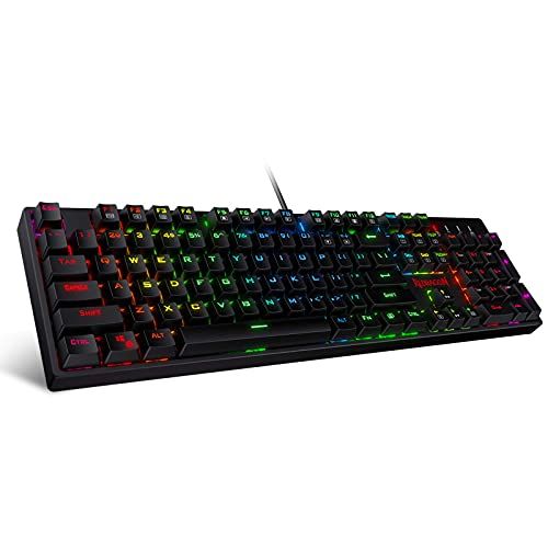 ☆新品☆Redragon K582ゲーミングキーボード104キー 赤軸メカニカルキーボード RGB LEDバックライト付き USB有線ゲーム用オフィス用キーボード 25c83a24