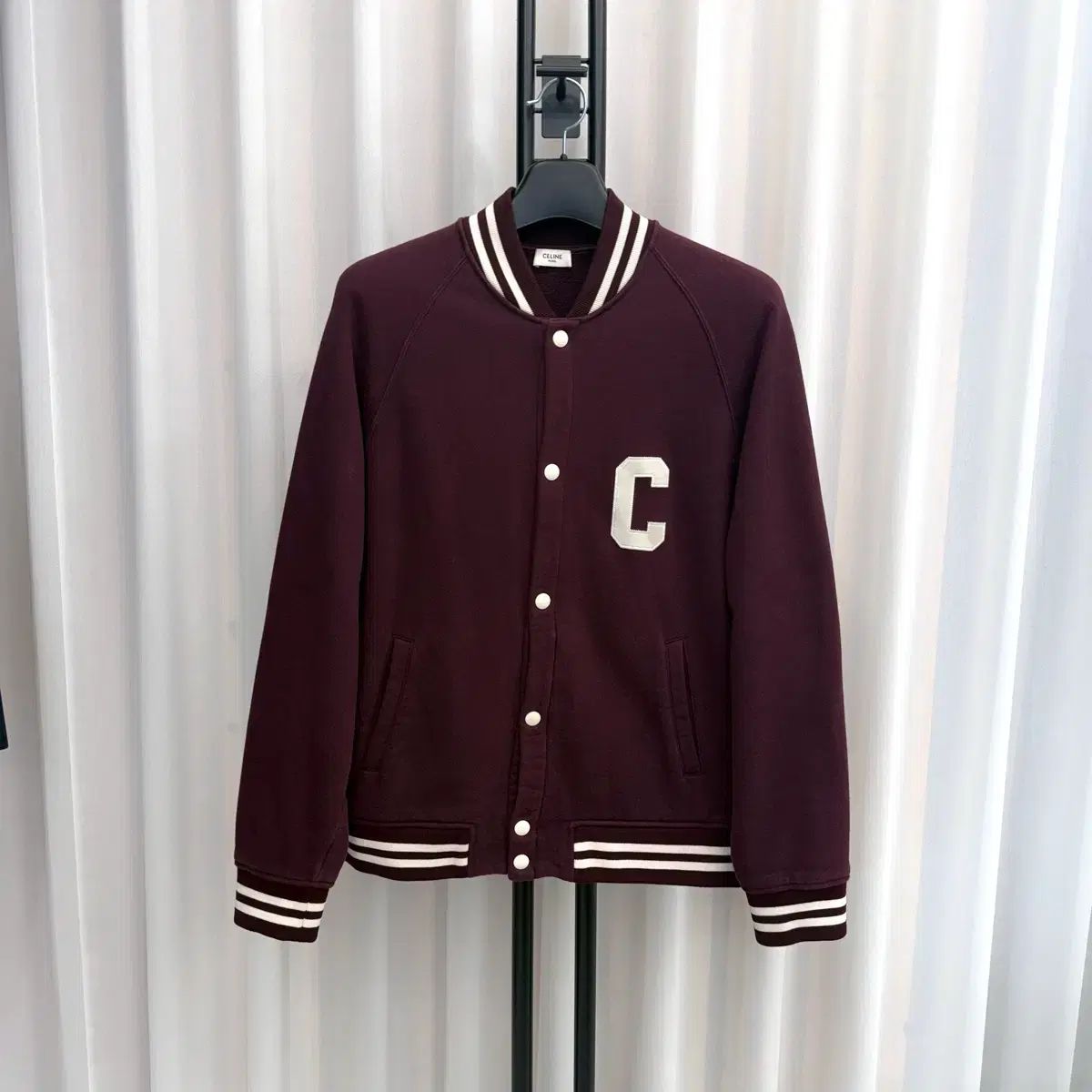 S Celine セリーヌ Teddy テディ バックロゴ カレッジ スタジャン ジャケット