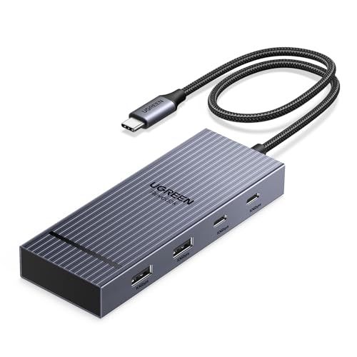 UGREEN 7 in 1 Revodok Pro USB C ドッキングステーション 2*HDMI出力 USB Cハブ 4K@60Hz HDMI 出力 2*USB A&C 10Gbps高速データ転送 100W PD急速充電 MacBook d41de7dd