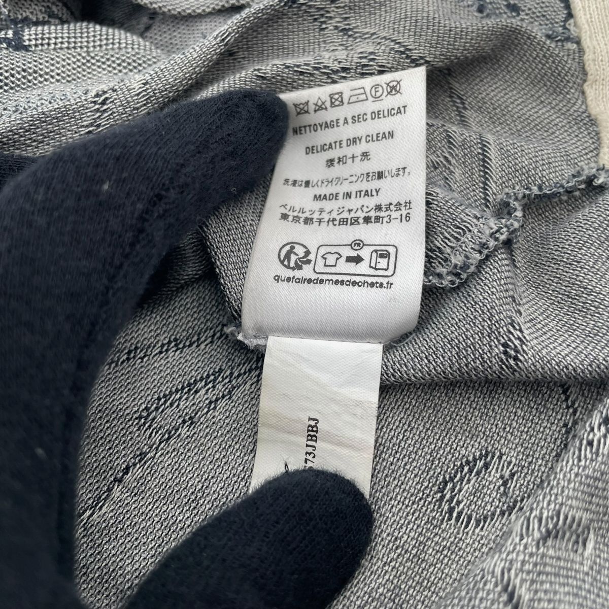 中古】Berluti ベルルッティ カリグラフィ ポロシャツ グレイ Lサイズ