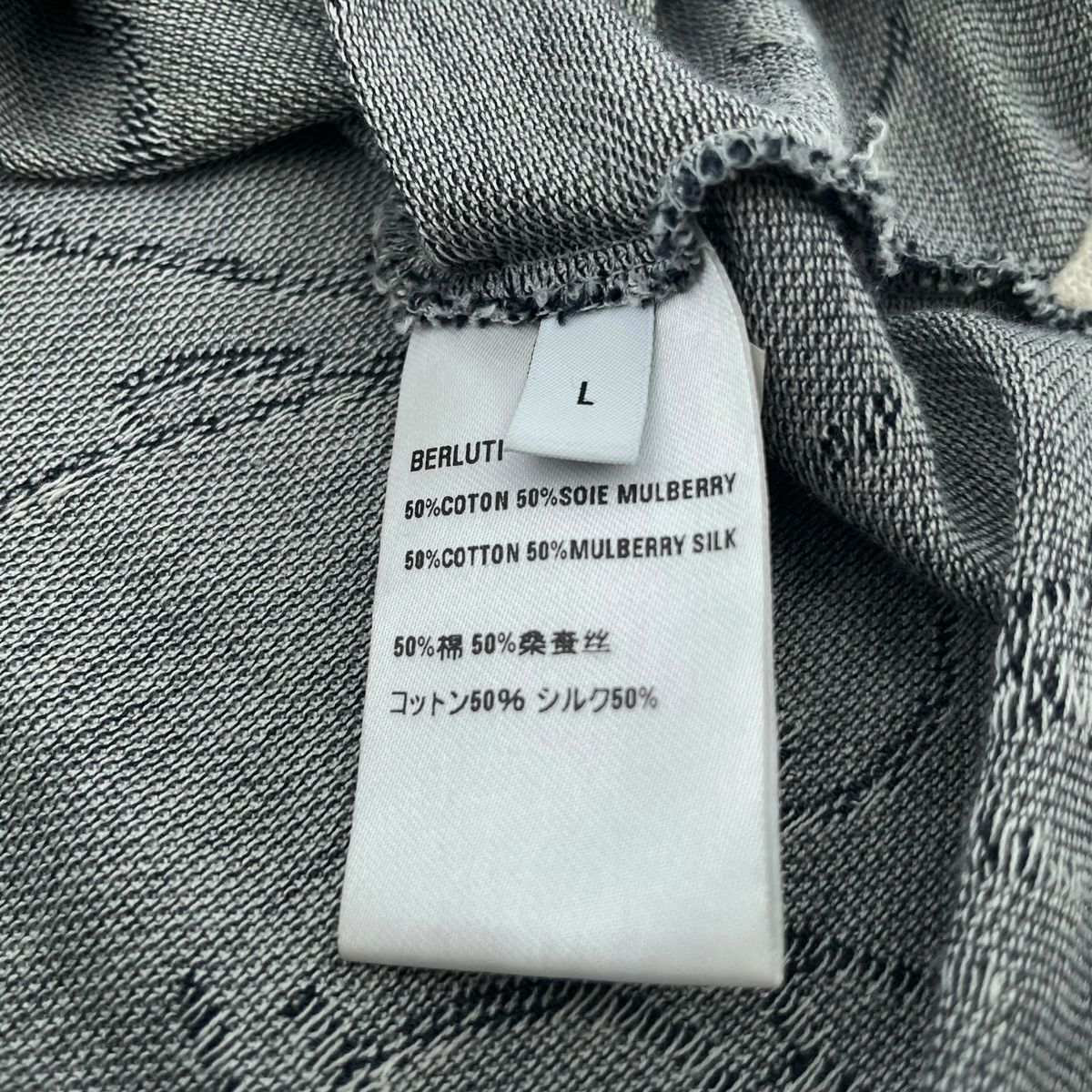 中古】Berluti ベルルッティ カリグラフィ ポロシャツ グレイ Lサイズ
