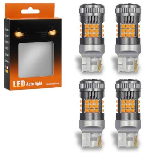 T20 ピンチ部違い LED ウインカー バルブ ハイフラ防止 抵抗 キャンセラー 内蔵 車検対応 冷却ファン 5000ルーメン アンバー 4個 国内発送 3ac05fe5