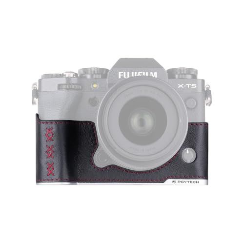 PGYTECH FUJIFILM X-T5 専用 本革 カメラケース ?形設計 バッテリー交換対応 MASTROTTO レザー 1/4ネジ穴 三脚対応 SDカード収納 ストラップ取付可 (ミッドナイトブラック)pms 1c45b09a