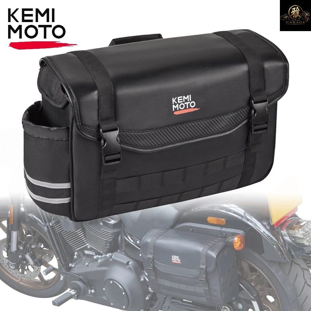 オートバイ用サドルバッグ 12L ユニバーサルサイドテールバッグ バイク用トラベルバッグ レインカバー付き リアシートバッグ パニアアクセ