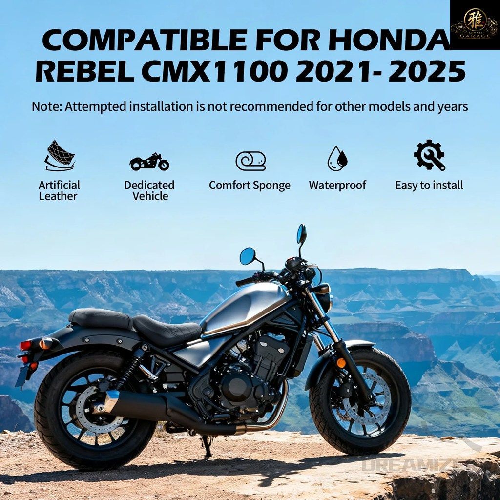 ホンダ CMX1100 2021-2025 用オートバイ用パッセンジャーシート衝撃吸収ジェルレザーコンフォートクッション ホンダ CMX1100 2021-2025 用オートバイ用パッセンジャーシート衝撃吸収ジェルレザーコンフォートクッション