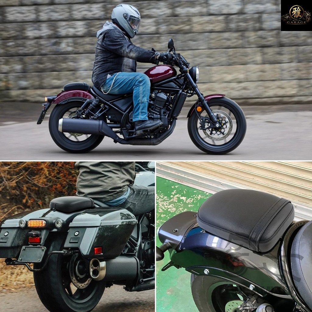 ホンダ レブル 2017-2025 用 モーターサイクル用レザー製タンデムシート コンフォートジェルクッション 衝撃吸収シートマット