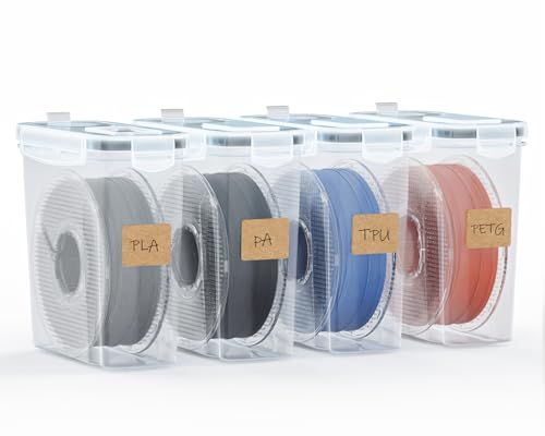 YOOPAI フィラメント収納ボックス 4個セット ? 3Dプリンターフィラメント用密閉保管ケース ? 乾燥剤＆ラベル付き携帯型収納ボックス 防水・防塵仕様 4.0L（約22.9×20.3×7.6cm） 国内発送 69874434