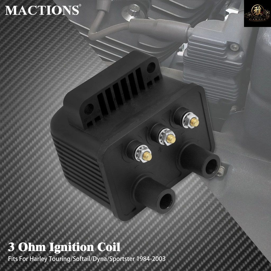 オートバイ用イグニッションコイル 3オーム シングルファイア 12V 53-434 ハーレーツーリング ロードキング スポーツスター XL883 ダイナ