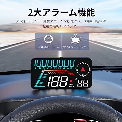 【新品】HUD ヘッドアップ ディスプレイ、GPS スピードメーター、時間、速度、その他のデータを表示し、疲労運転と速度超過リマインダー機能を備えた車のヘッドアップ ディスプレイはすべてのモデルに適しており、互換性の問題はありません (グラデ 9193f8c3