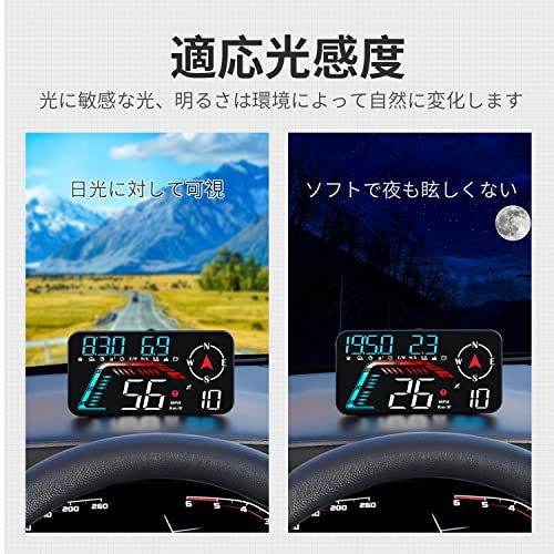 【新品】HUD ヘッドアップ ディスプレイ、GPS スピードメーター、時間、速度、その他のデータを表示し、疲労運転と速度超過リマインダー機能を備えた車のヘッドアップ ディスプレイはすべてのモデルに適しており、互換性の問題はありません (グラデ 9193f8c3