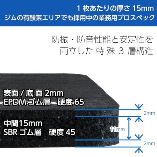 トレッドミル パワーラック ウェイトマシン ピアノ スピーカー用 防振 防音 ゴム マット 15cm角 15mm厚★m 8784539a
