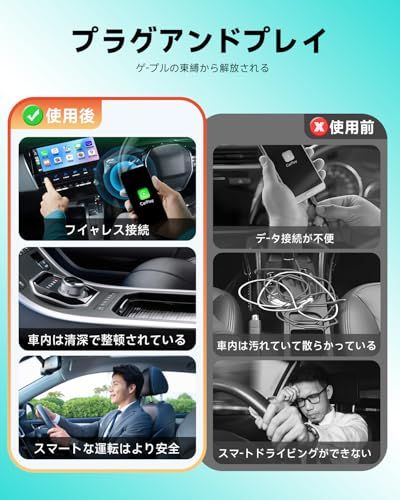 【両端ヘッドのデザイン ワイヤレスアダプター最新登場】HEYINCAR+ ワイヤレスCarPlay/Android Auto アダプター CarPlay&AndroidAutoをワイヤレス化 アダプタケーブル不要 純正な有線CarPlay/A af7e6387 【両端ヘッドのデザイン ワイヤレスアダプター最新登場】HEYINCAR+ ワイヤレスCarPlay/Android Auto アダプター CarPlay&AndroidAutoをワイヤレス化 アダプタケーブル不要 純正な有線CarPlay/A af7e6387