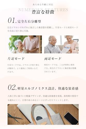 集音器 高齢者 しゅうおんき【2026年革新型・5段階音量調整・簡単操作】音声拡聴器 コンパクト Type-C充電式 デジタルチップ搭載 クリアな音質 軽量 快適 最大30時間連続使用可 350mAhの充電ケース付き 遅延ゼロ 自動ペアリング 40466227 集音器 高齢者 しゅうおんき【2026年革新型・5段階音量調整・簡単操作】音声拡聴器 コンパクト Type-C充電式 デジタルチップ搭載 クリアな音質 軽量 快適 最大30時間連続使用可 350mAhの充電ケース付き 遅延ゼロ 自動ペアリング 40466227
