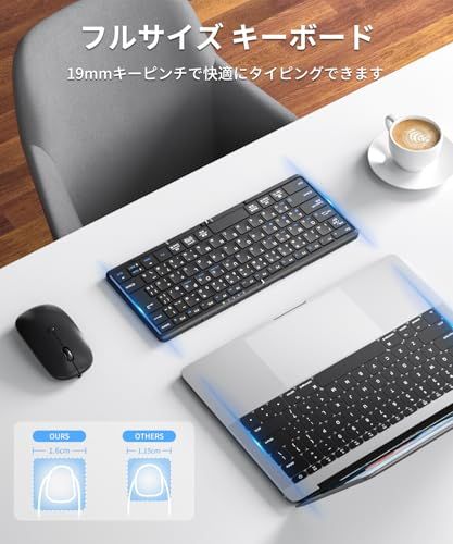 【2026革新版】Omikamo キーボード ワイヤレス 折りたたみ式 JIS標準日本語配列 ipad/iphone キーボード Bluetooth マルチペリング iOS/Mac/Windows/Android/Google対応 フルサイズ 43a8ca42